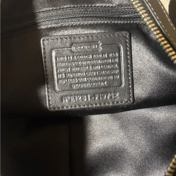 Coach Black and Silver Shoulder Bag with Monogram Design - Picture 3 of 3